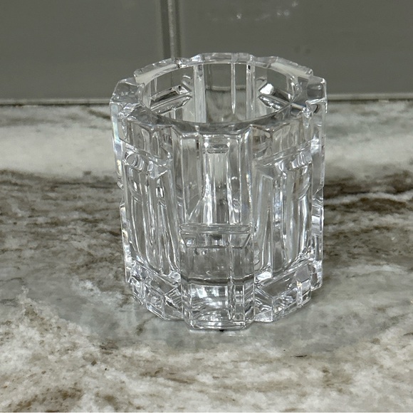 Tiffany & Co CrystalCandle Holder Heavy Cut Glass Solid Decorative Rock Cut